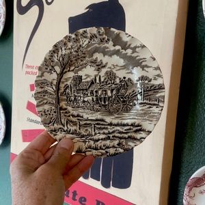 Royal Mail Brown (Cream Background) by MYOTT STAFFORDSHIRE butter plates 2